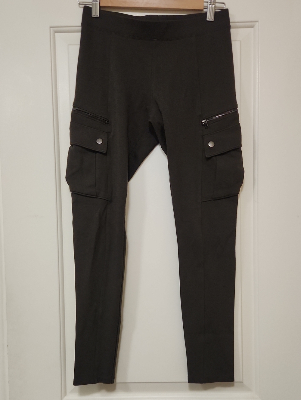 Express Dark Green Cargo Skinny Jumpsuit-Style Pants